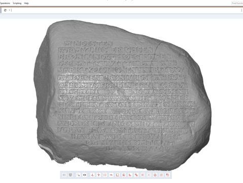 3D scanning of the memorial stone of Mylius Erichsen